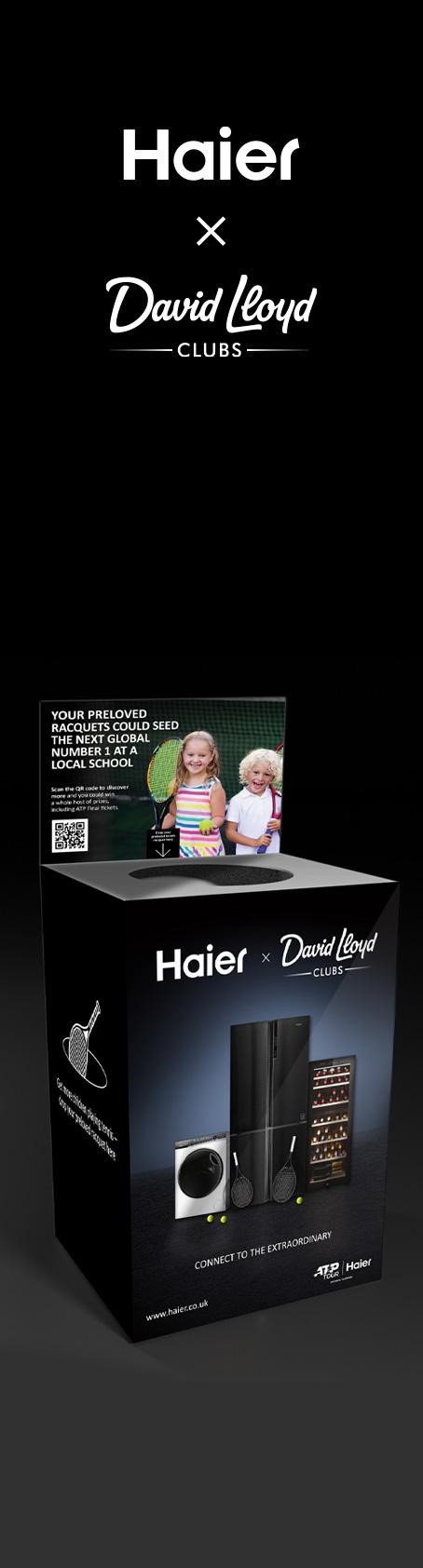 HAIER PARTNERS WITH DAVID LLOYD CLUBS TO REFURBISH PRELOVED RACQUETS AND INSPIRE MORE CHILDREN TO PLAY TENNIS